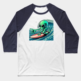 Alien surfer Baseball T-Shirt